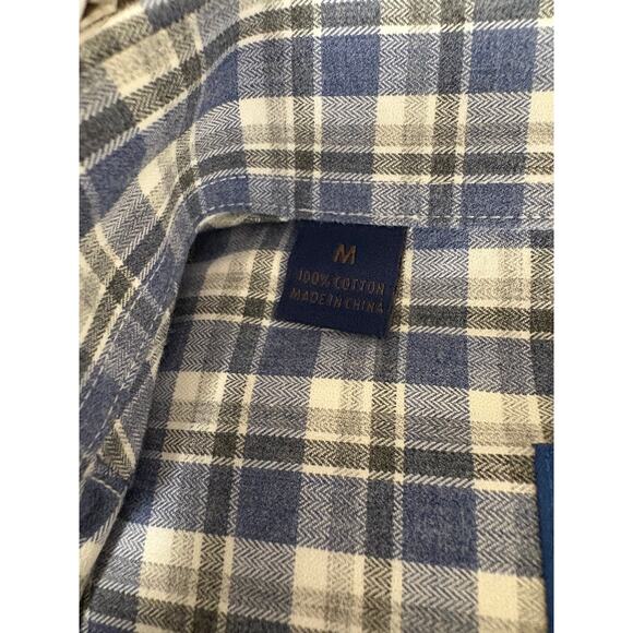 David Donahue Dress Shirt Mens Large Blue Check Twill Button Up Work Designer M - Picture 6 of 9